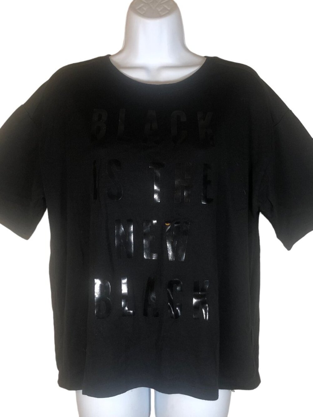 Old Navy Black Is The New Black S/S Shirt Top Goth Punk Emo Grunge Alternative M